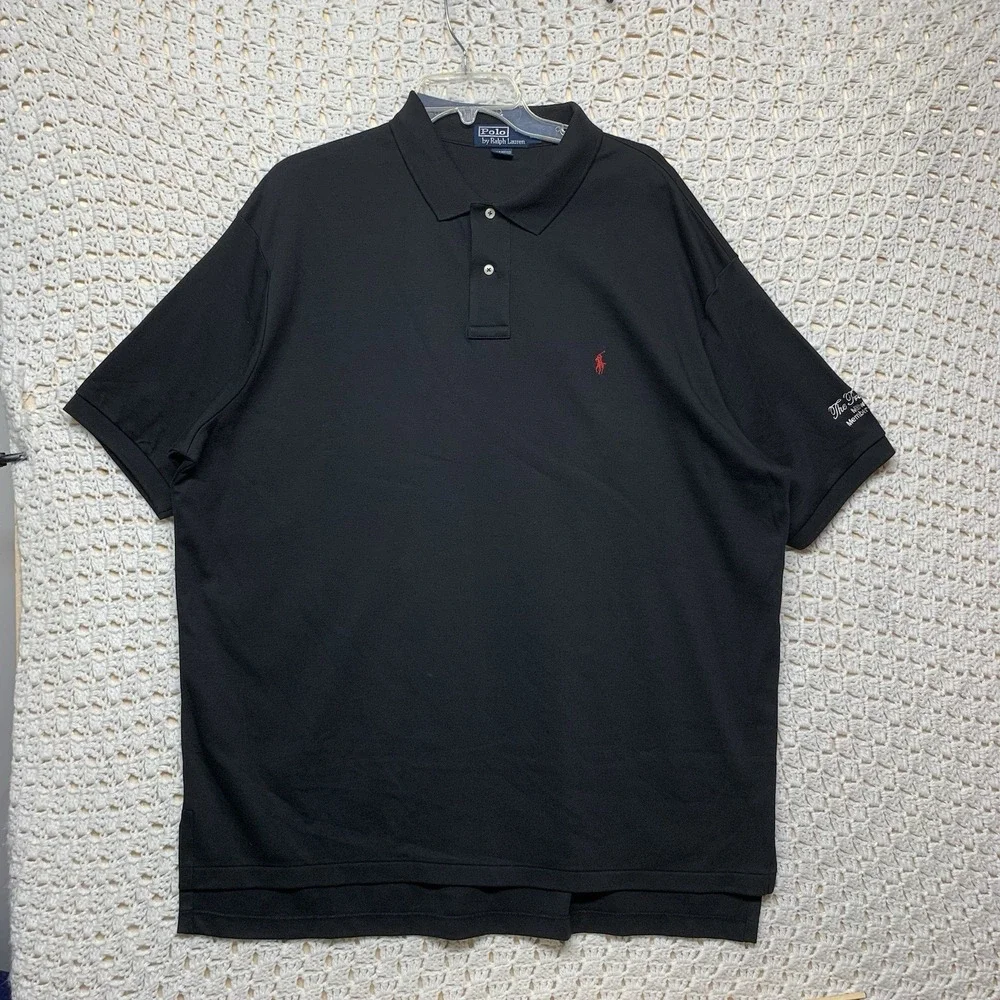Polo Ralph Lauren Polo Shirt Mens 2XL Black Short Sleeve Red Pony 100%Cotton